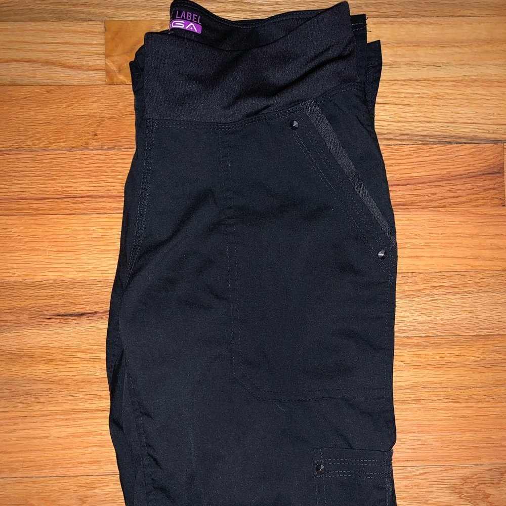 Healing Hands Yoga Black Scrub Pant